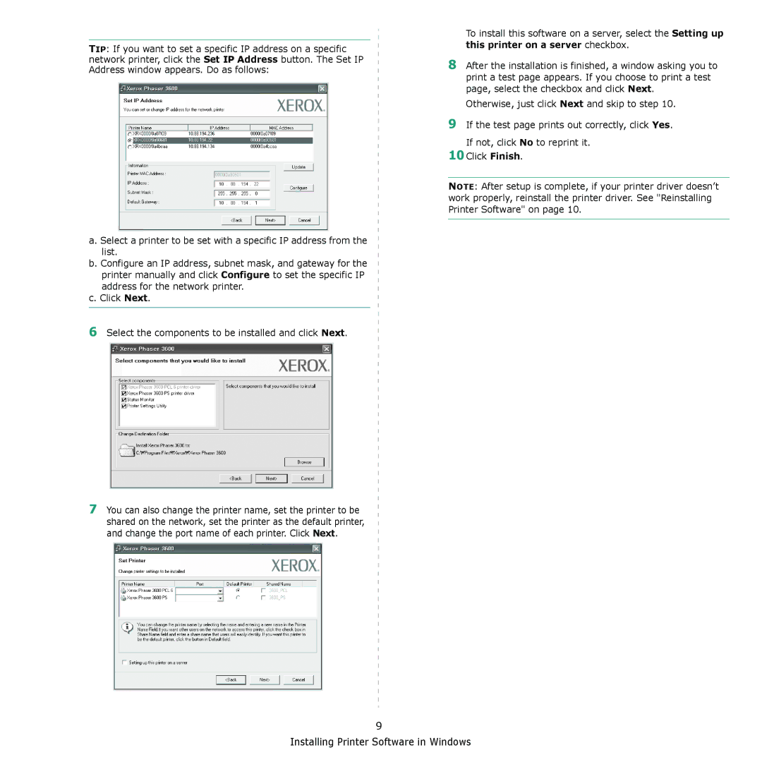 Xerox 3435DN manual Installing Printer Software in Windows 