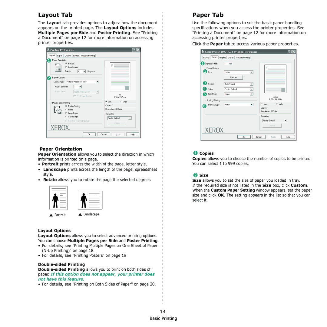 Xerox 3435DN manual Layout Tab, Paper Tab 