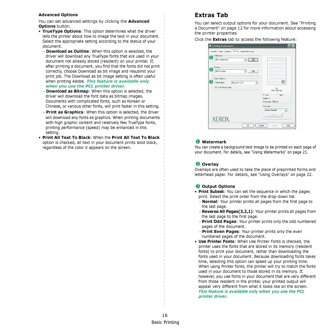 Xerox 3435DN manual Extras Tab 