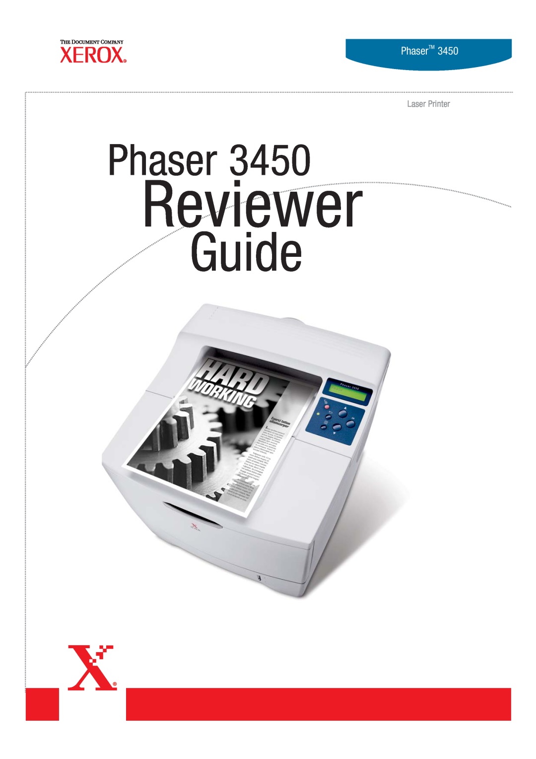 Xerox 3450 manual PhaserTM, Reviewer, Guide, Laser Printer 