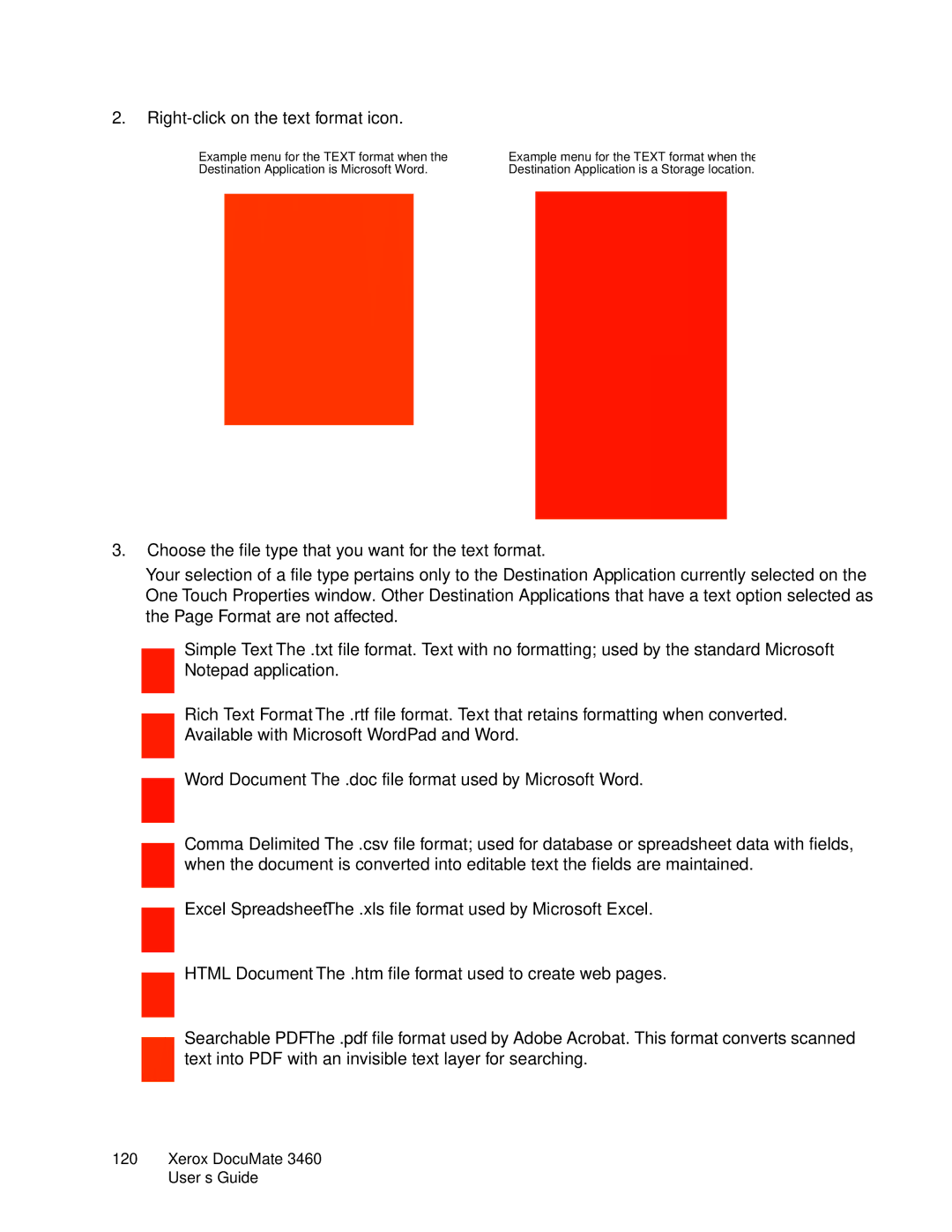 Xerox 3460 manual Right-click on the text format icon 