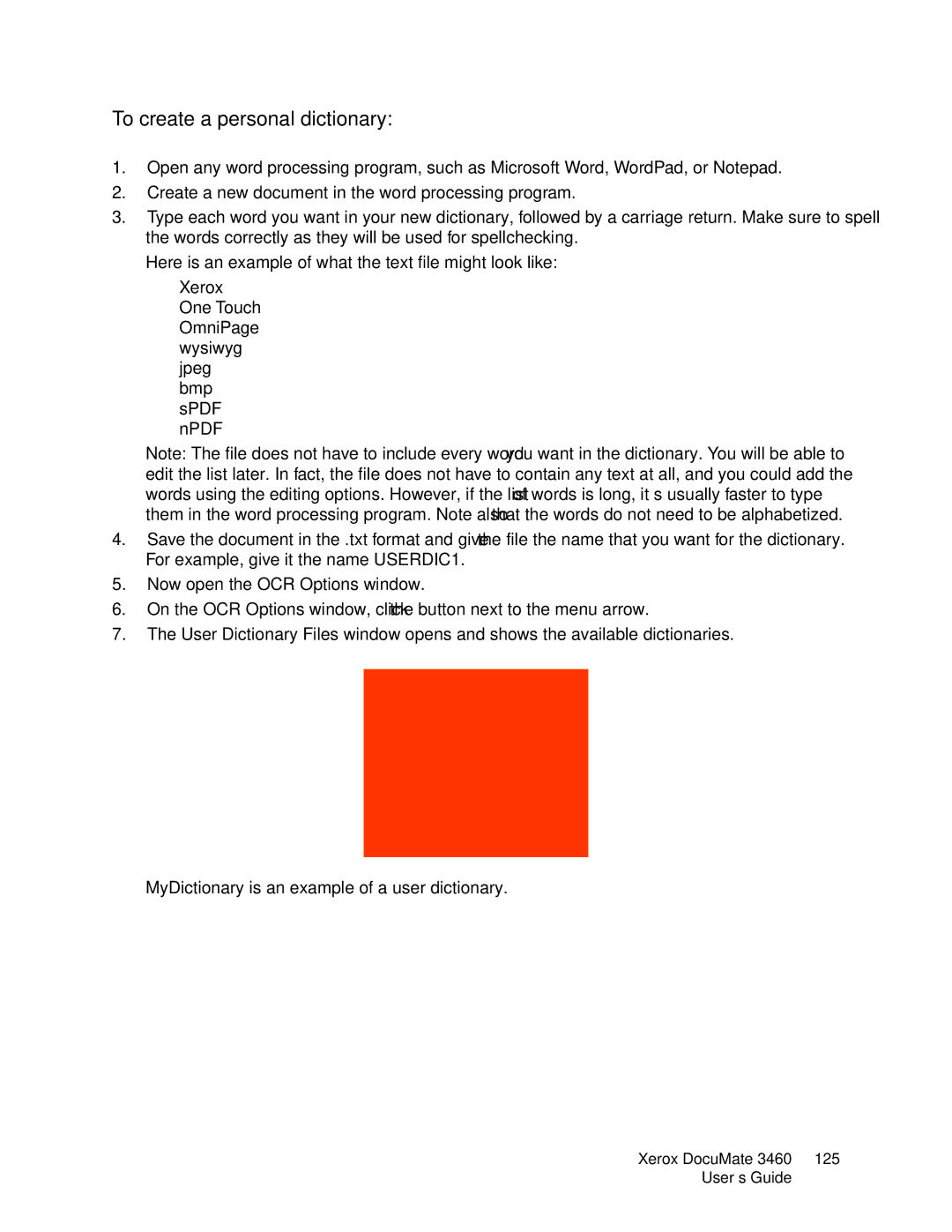 Xerox 3460 manual To create a personal dictionary 