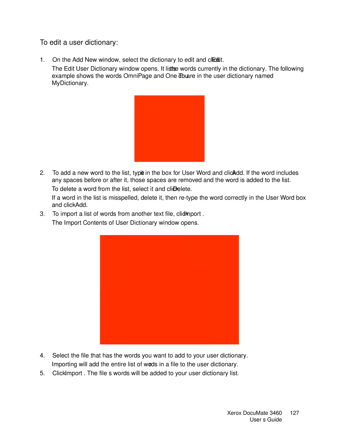 Xerox 3460 manual To edit a user dictionary 