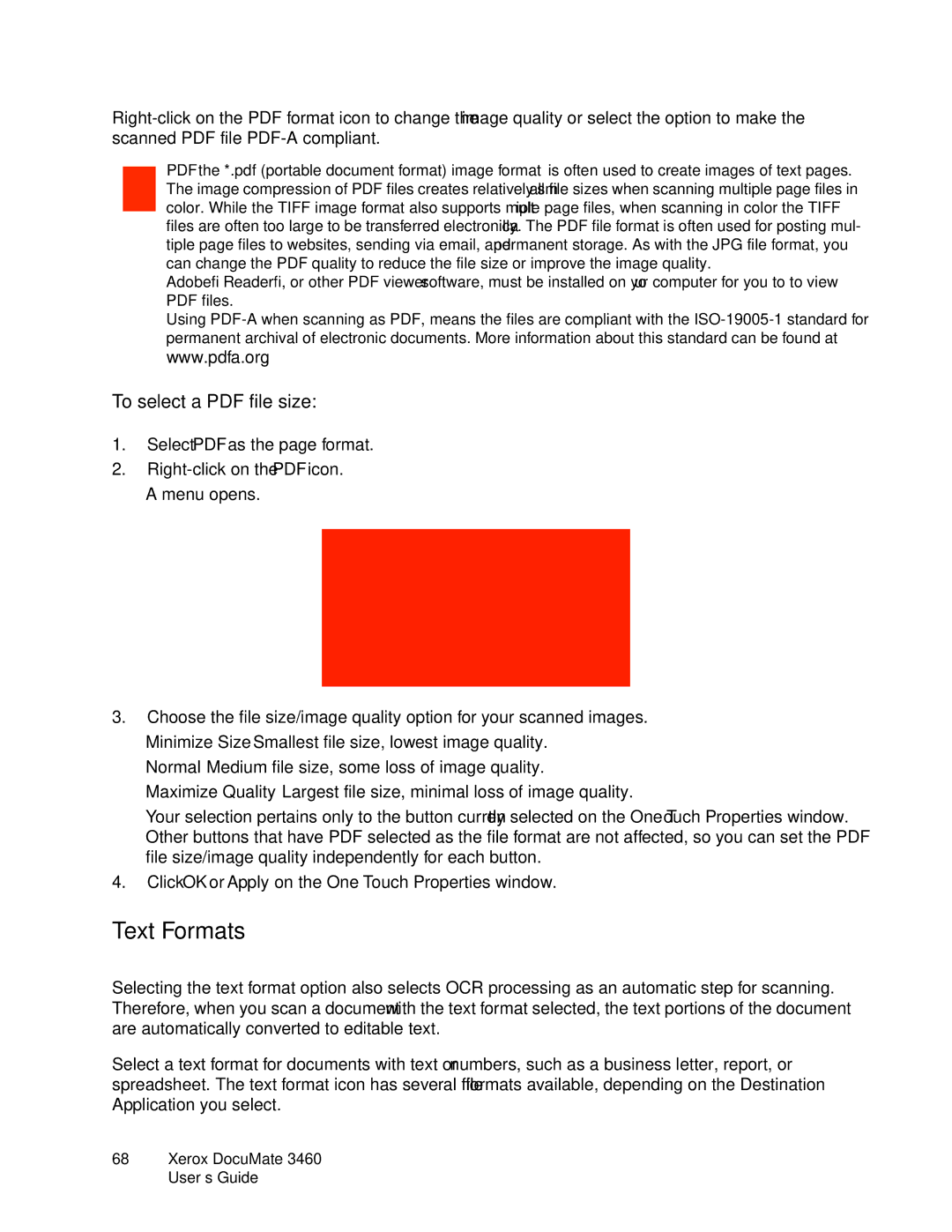 Xerox 3460 manual Text Formats 