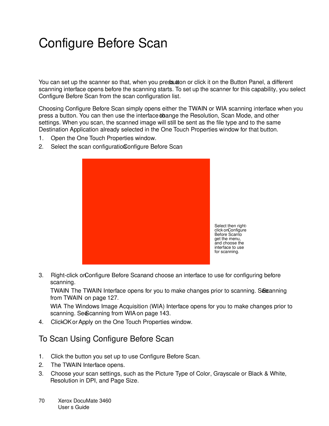 Xerox 3460 manual To Scan Using Configure Before Scan 