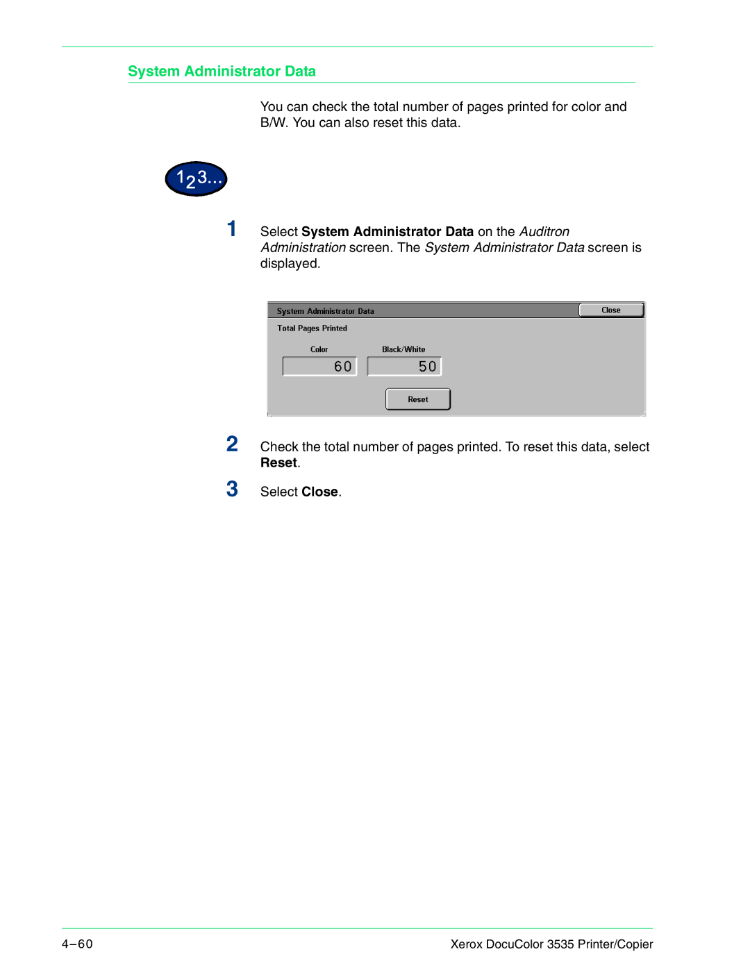 Xerox 3535 manual System Administrator Data 