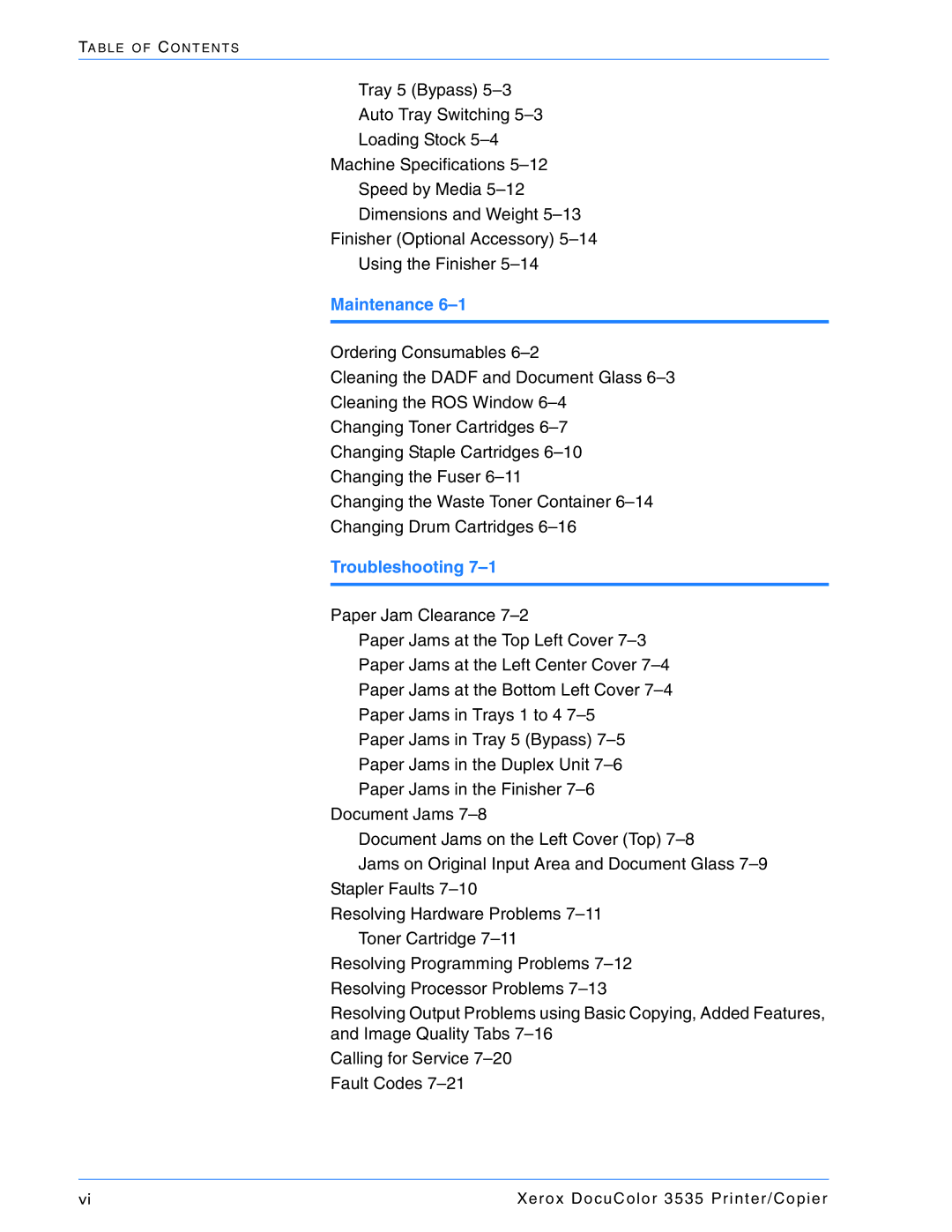 Xerox 3535 manual Maintenance 