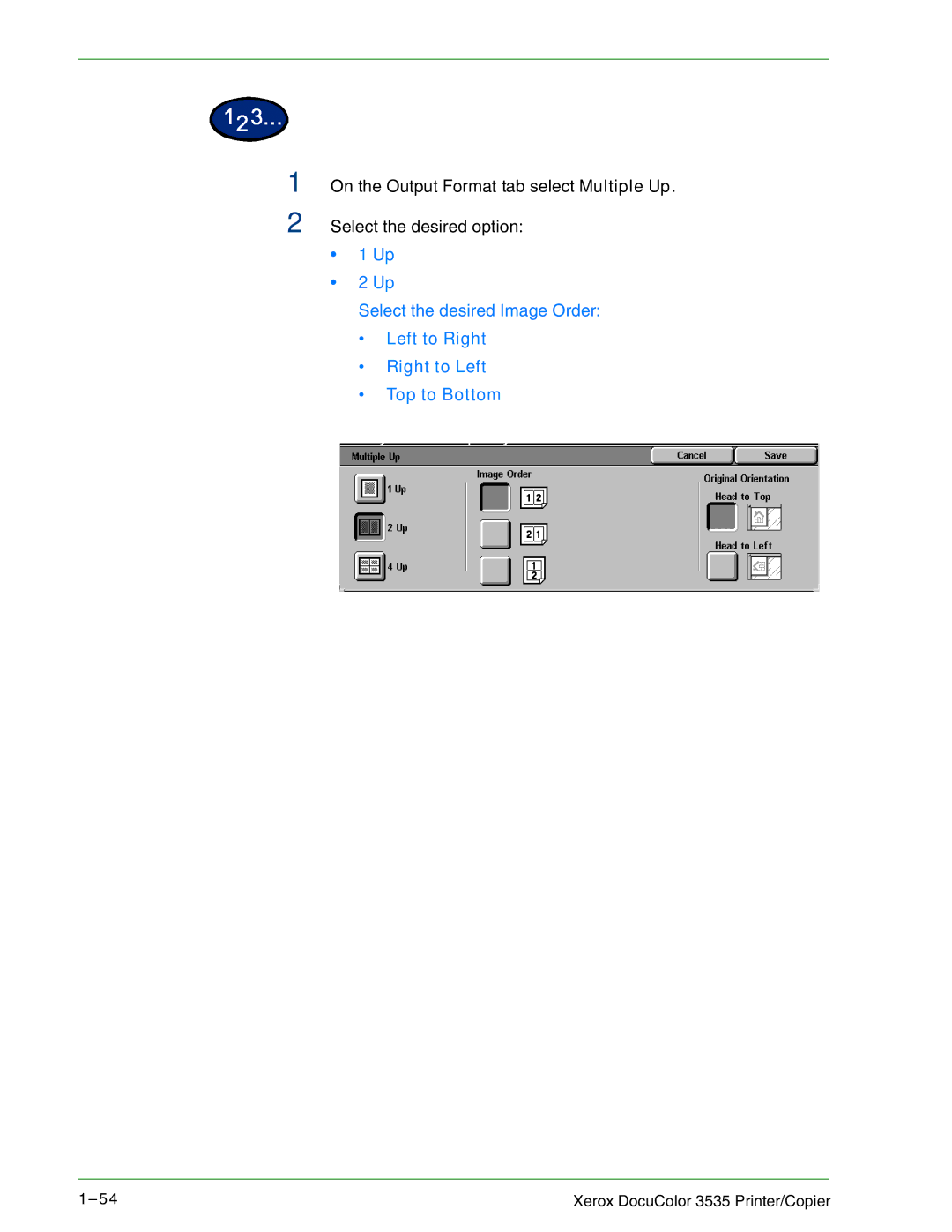 Xerox 3535 manual Left to Right Right to Left Top to Bottom 