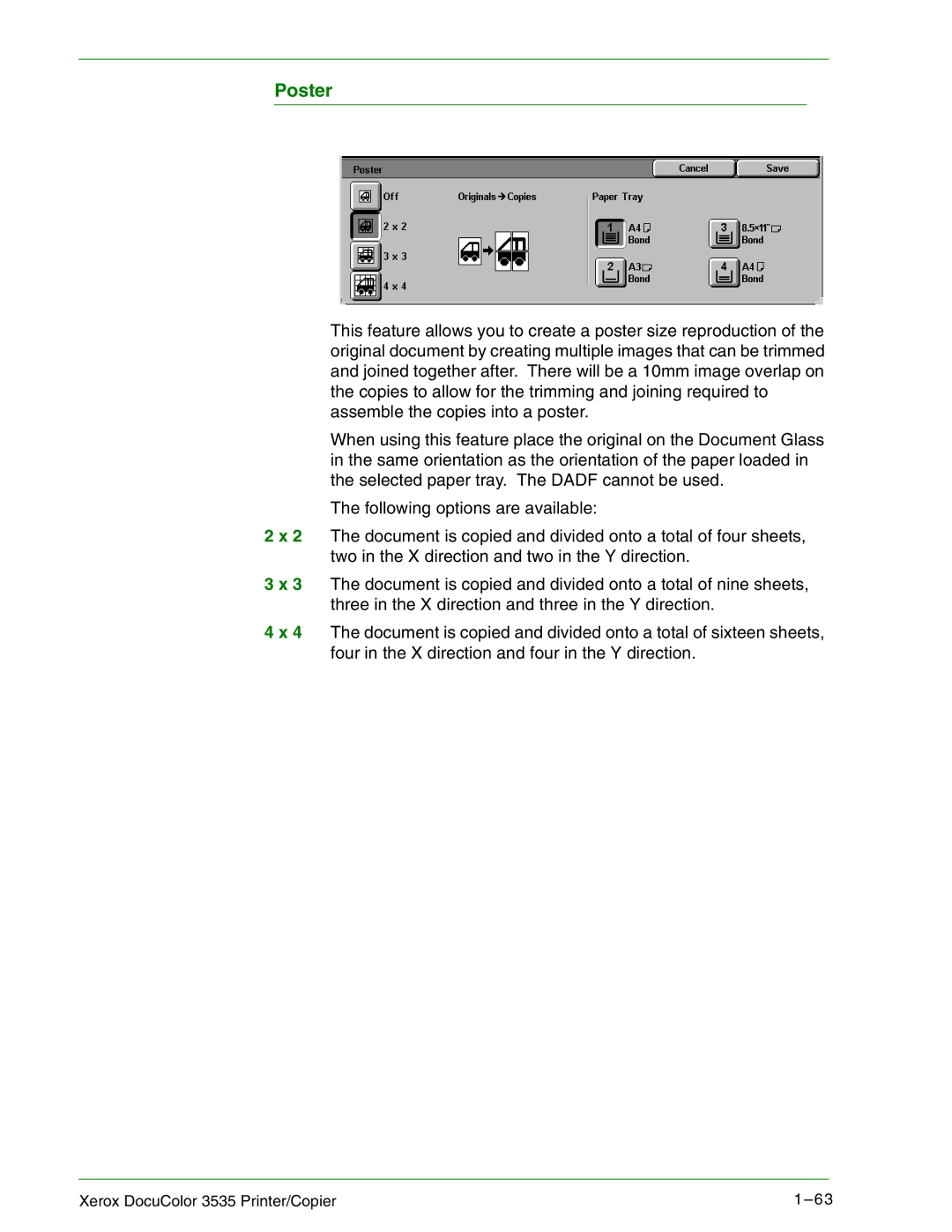 Xerox 3535 manual Poster 