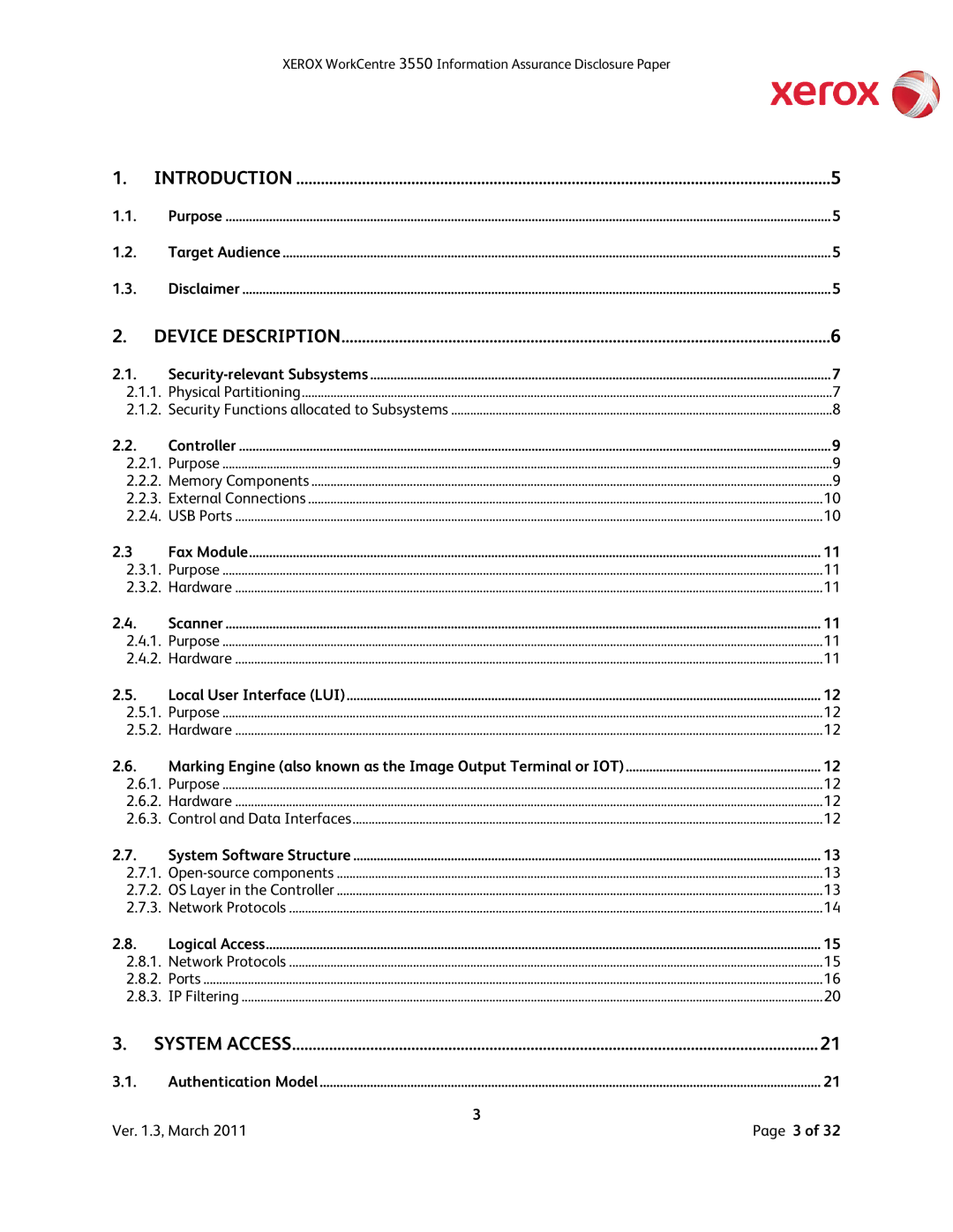 Xerox 3550 manual Target Audience, Device Description 