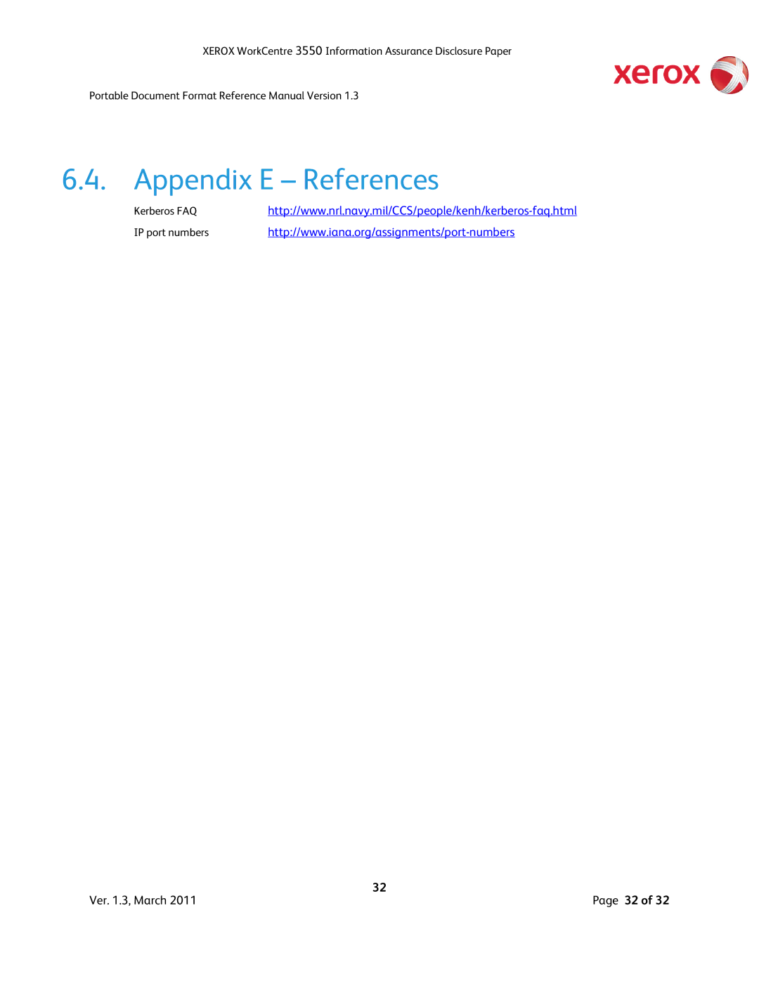 Xerox 3550 manual Appendix E References 