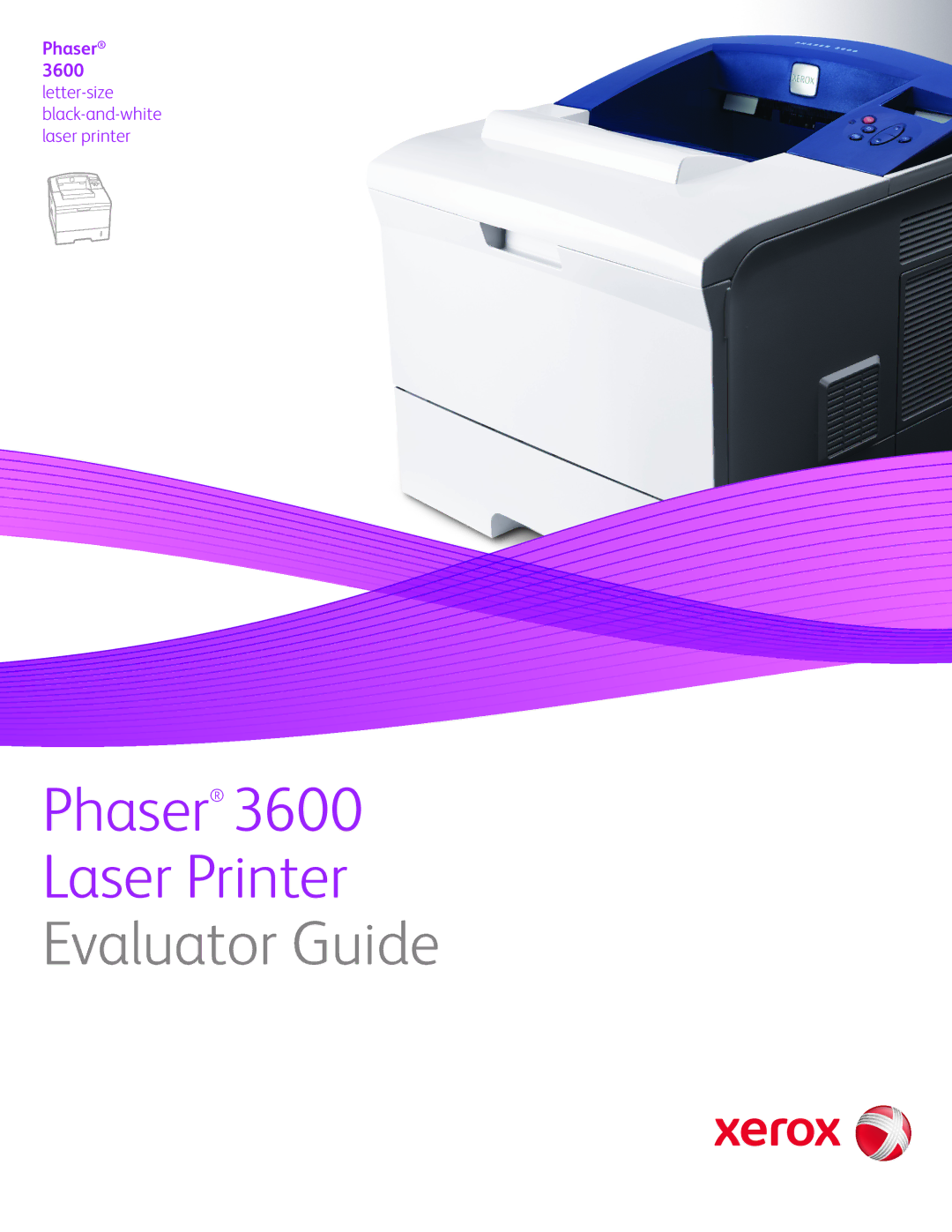 Xerox 3600 manual Phaser Laser Printer 