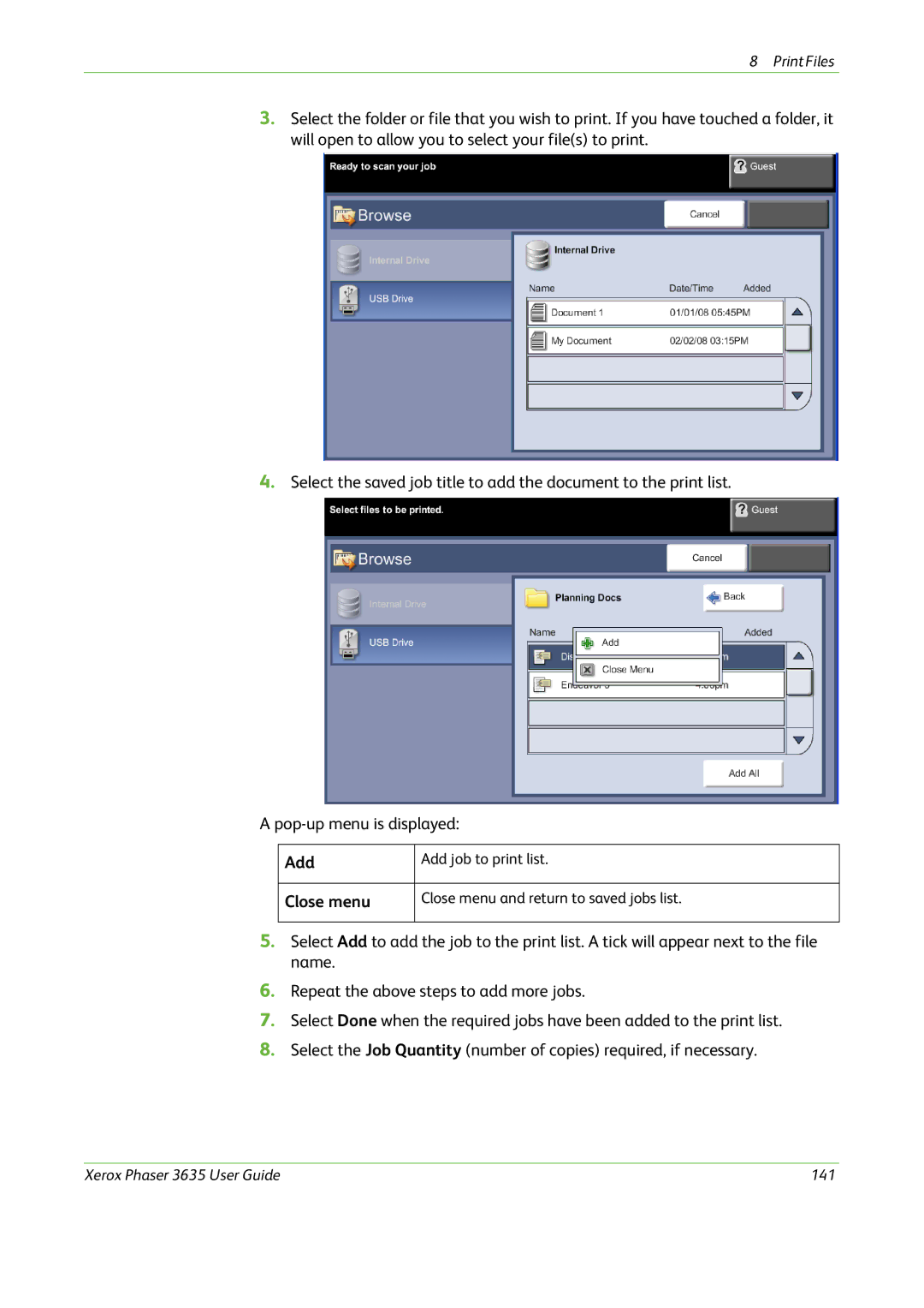 Xerox manual Xerox Phaser 3635 User Guide 141 