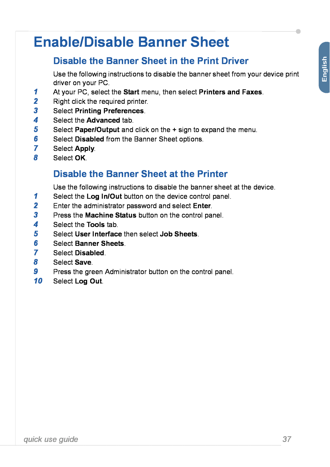 Xerox 3635MFP Enable/Disable Banner Sheet, Disable the Banner Sheet in the Print Driver, 3Select Printing Preferences 