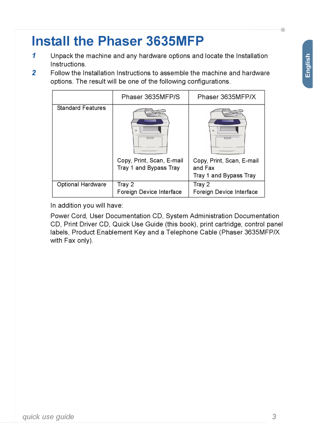 Xerox manual Install the Phaser 3635MFP 