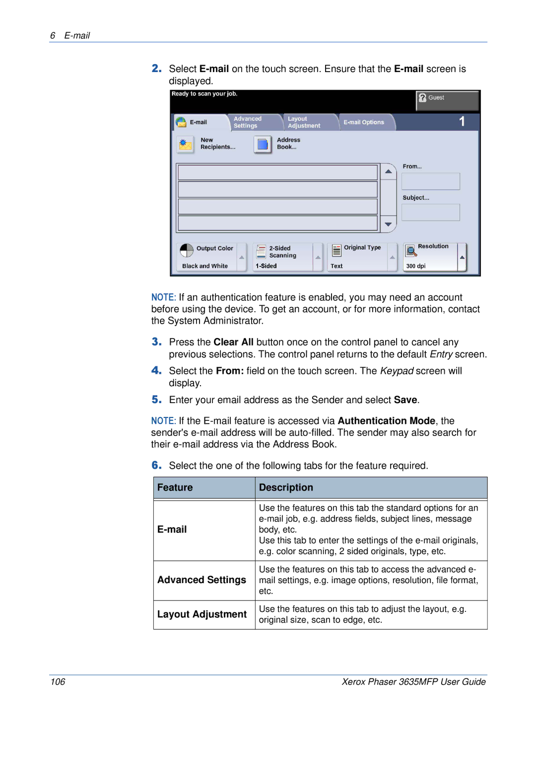 Xerox 3635MFP/S manual Feature Description, Mail 