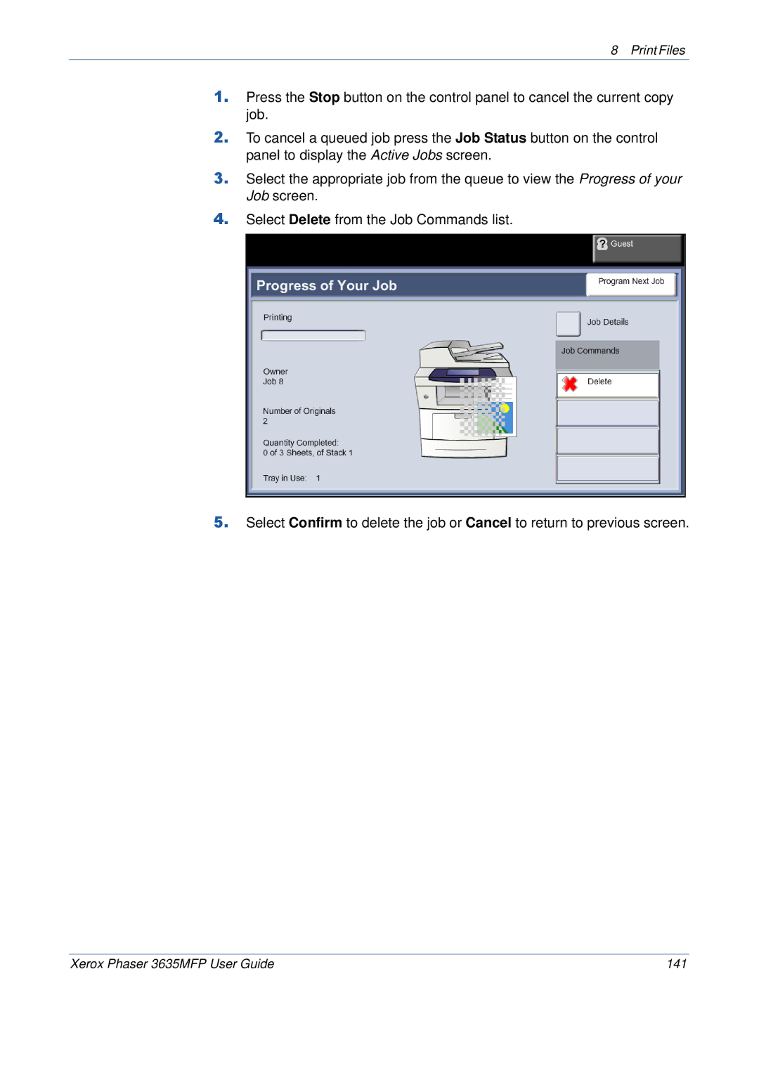 Xerox 3635MFP/S manual Xerox Phaser 3635MFP User Guide 141 