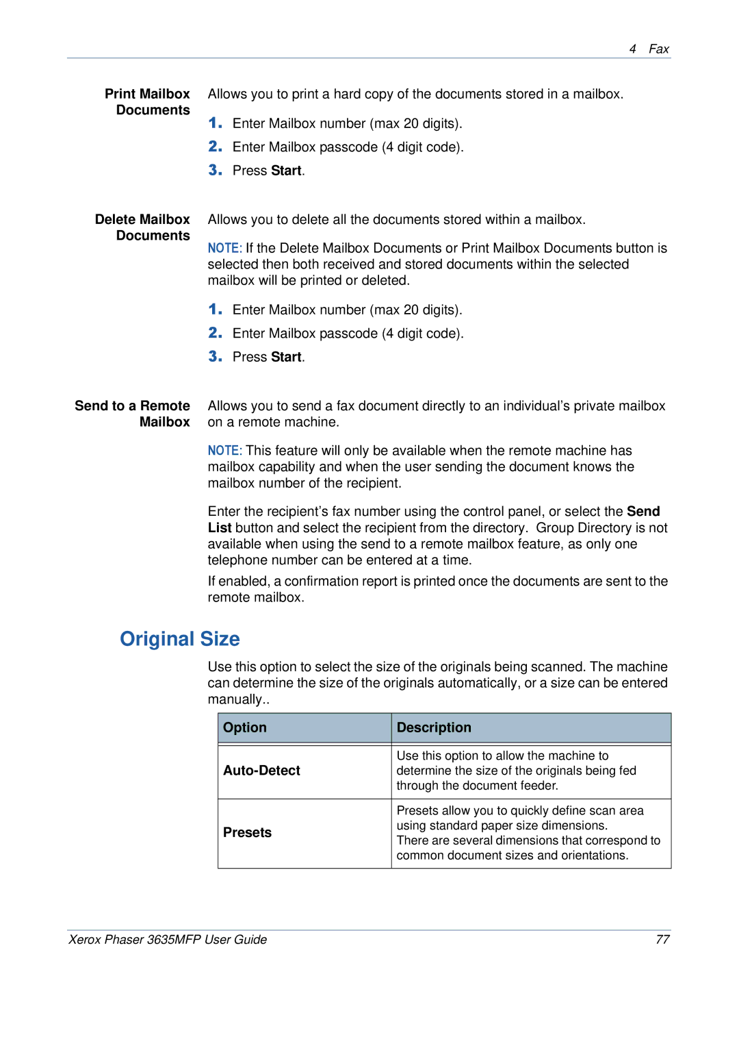 Xerox 3635MFP/S manual Documents 