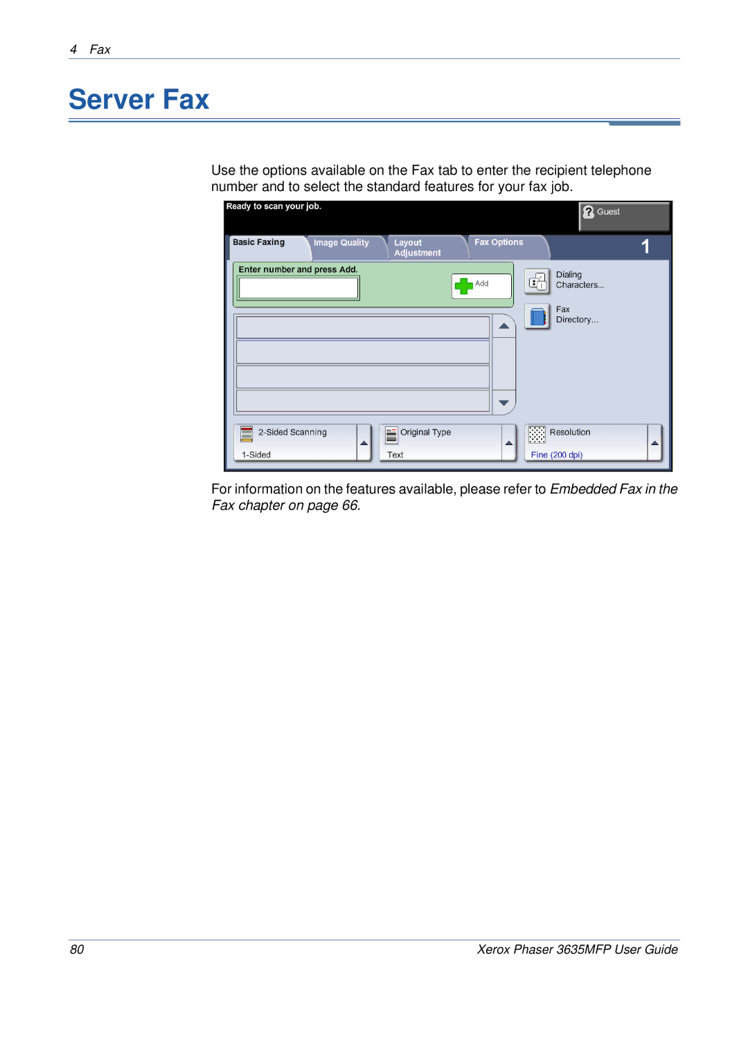 Xerox 3635MFP/S manual Server Fax 