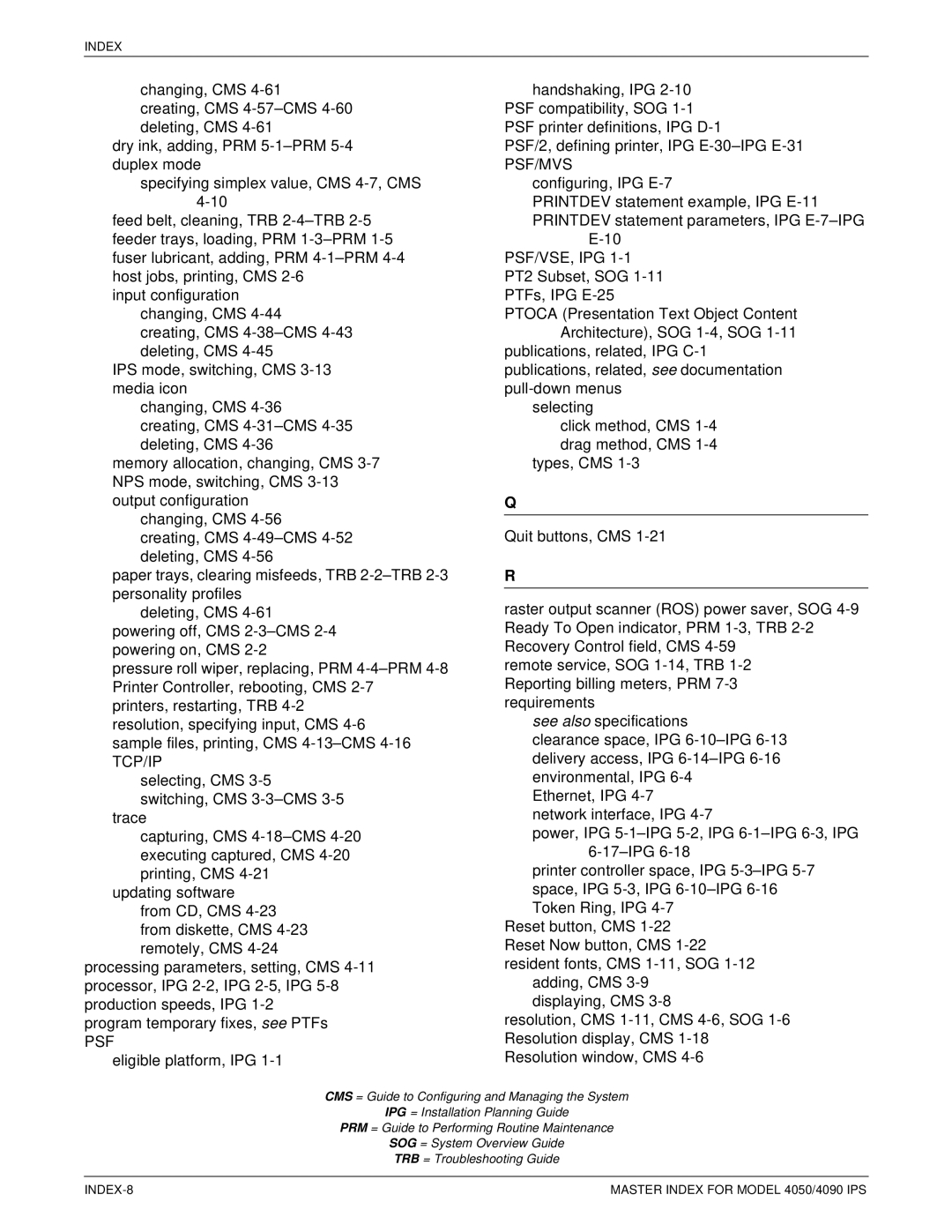 Xerox 4050 IPS manual Tcp/Ip, Psf 