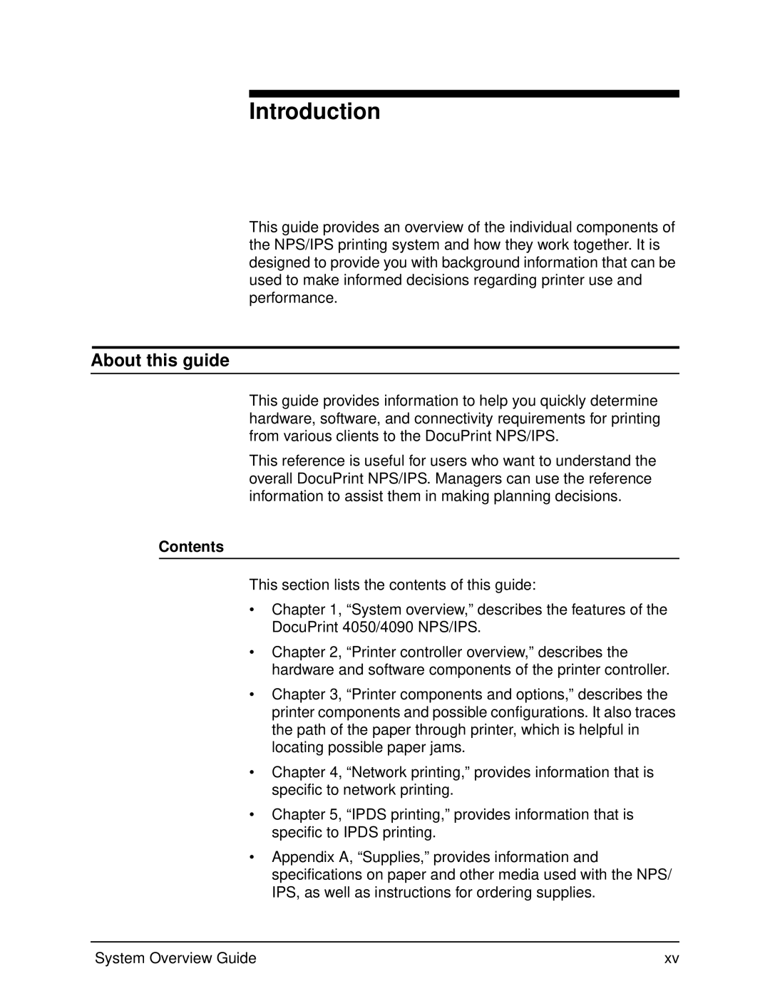 Xerox 4050, 4090 manual Introduction, About this guide, Contents 