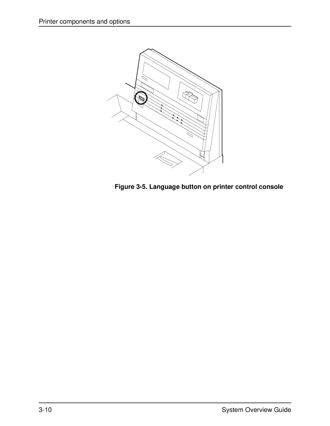 Xerox 4090, 4050 manual Language button on printer control console 