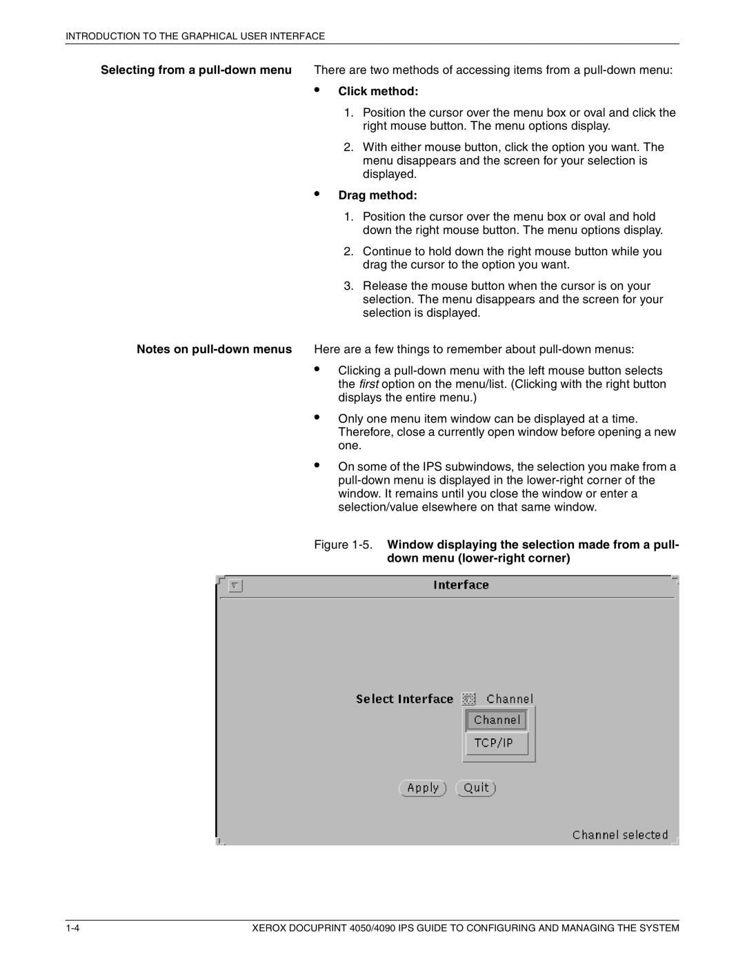 Xerox 4090 IPS, 4050 IPS manual Click method, Drag method 