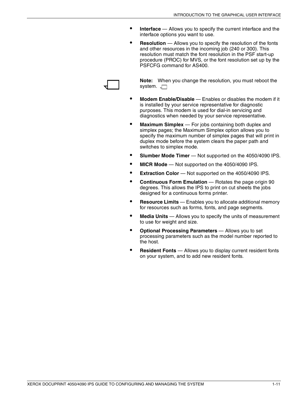 Xerox 4050 IPS, 4090 IPS manual Introduction to the Graphical User Interface 