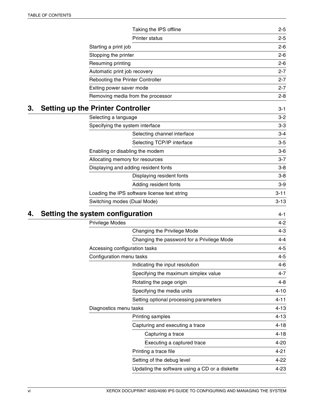 Xerox 4090 IPS, 4050 IPS manual Setting up the Printer Controller, Setting the system configuration 