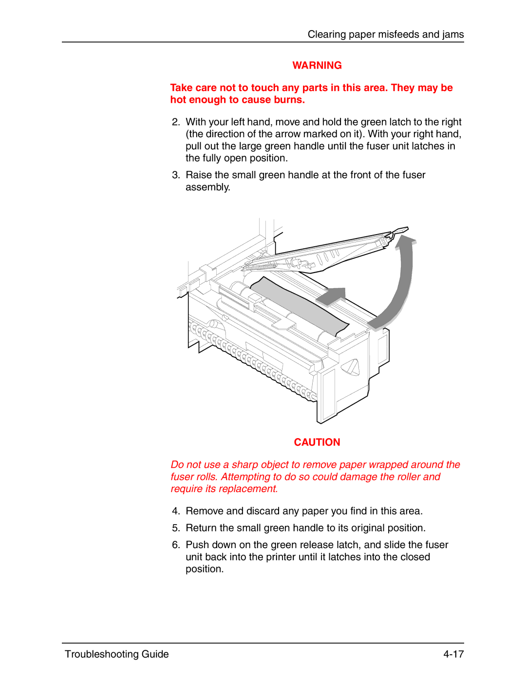 Xerox 4090 IPS manual Clearing paper misfeeds and jams 