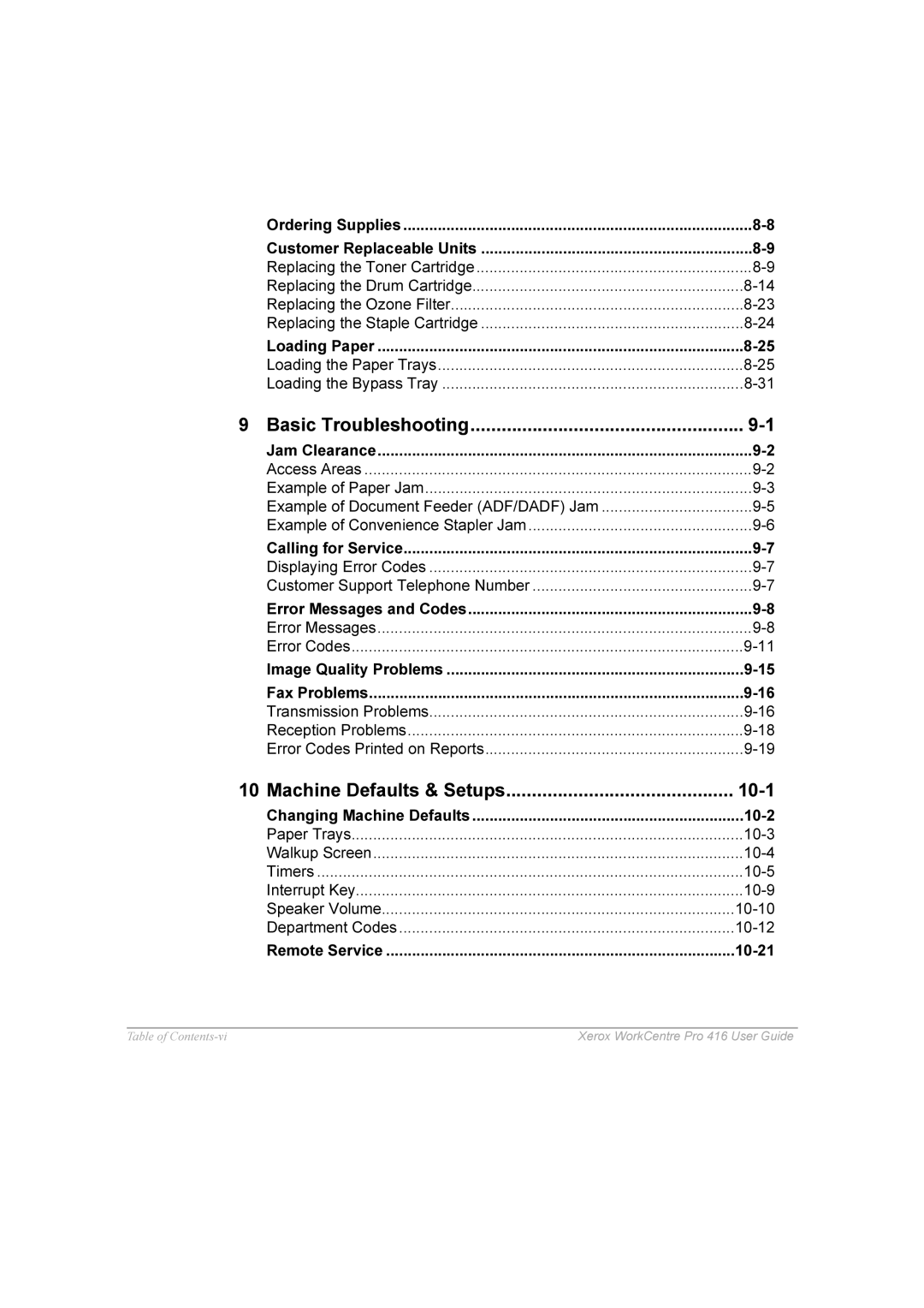 Xerox 416 manual 0DFKLQHHIDXOWV6HWXSV 