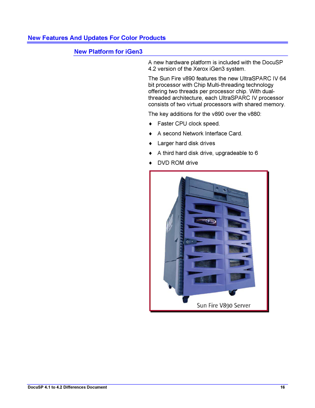 Xerox manual DocuSP 4.1 to 4.2 Differences Document 