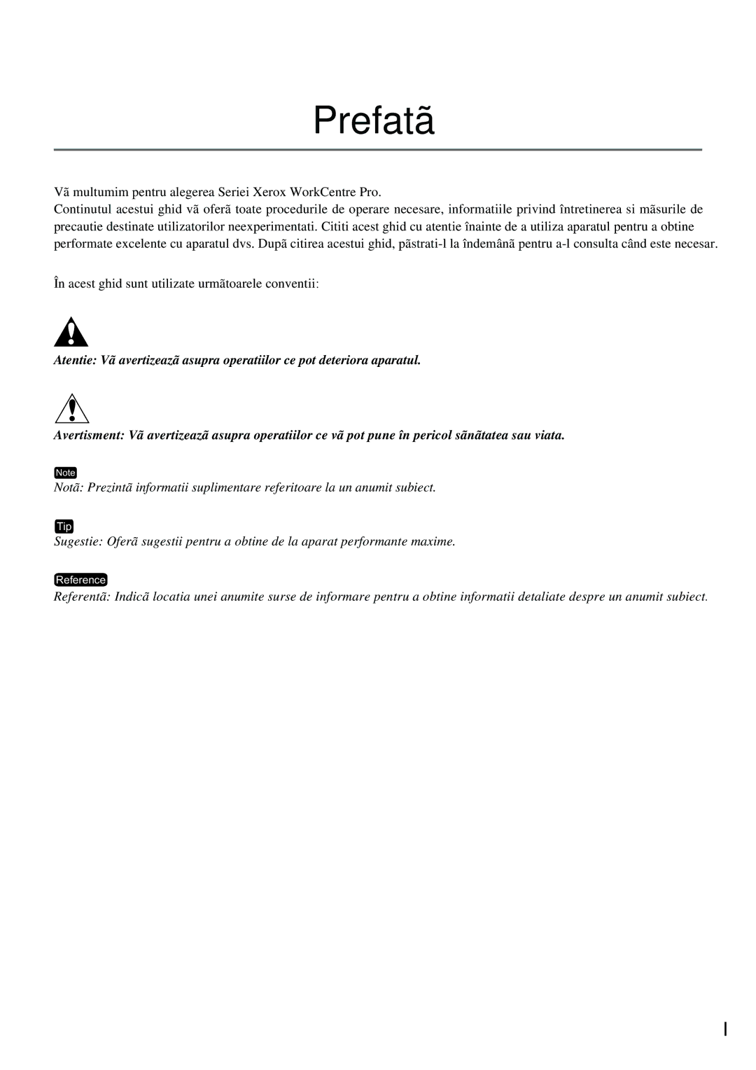 Xerox 420 manual Prefatã 