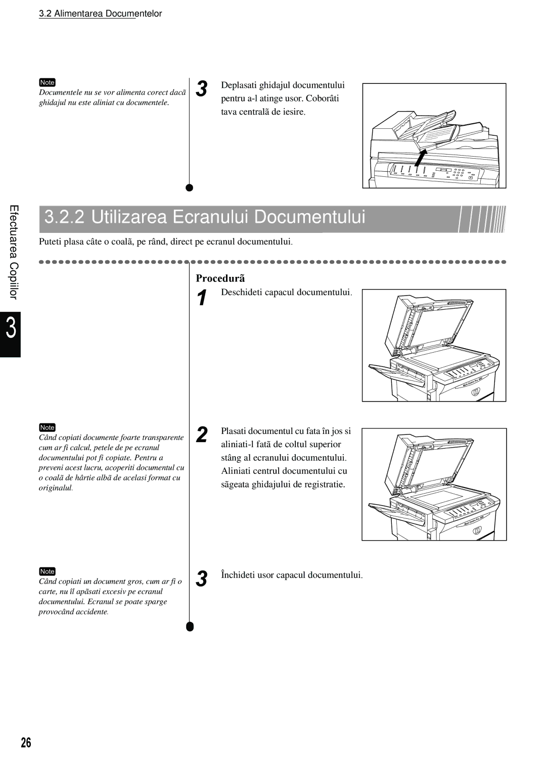 Xerox 420 manual Utilizarea Ecranului Documentului, Copiilor 