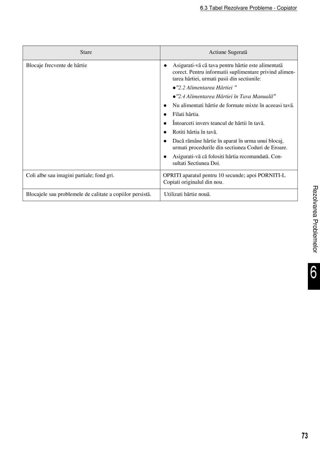 Xerox 420 manual Alimentarea Hârtiei 