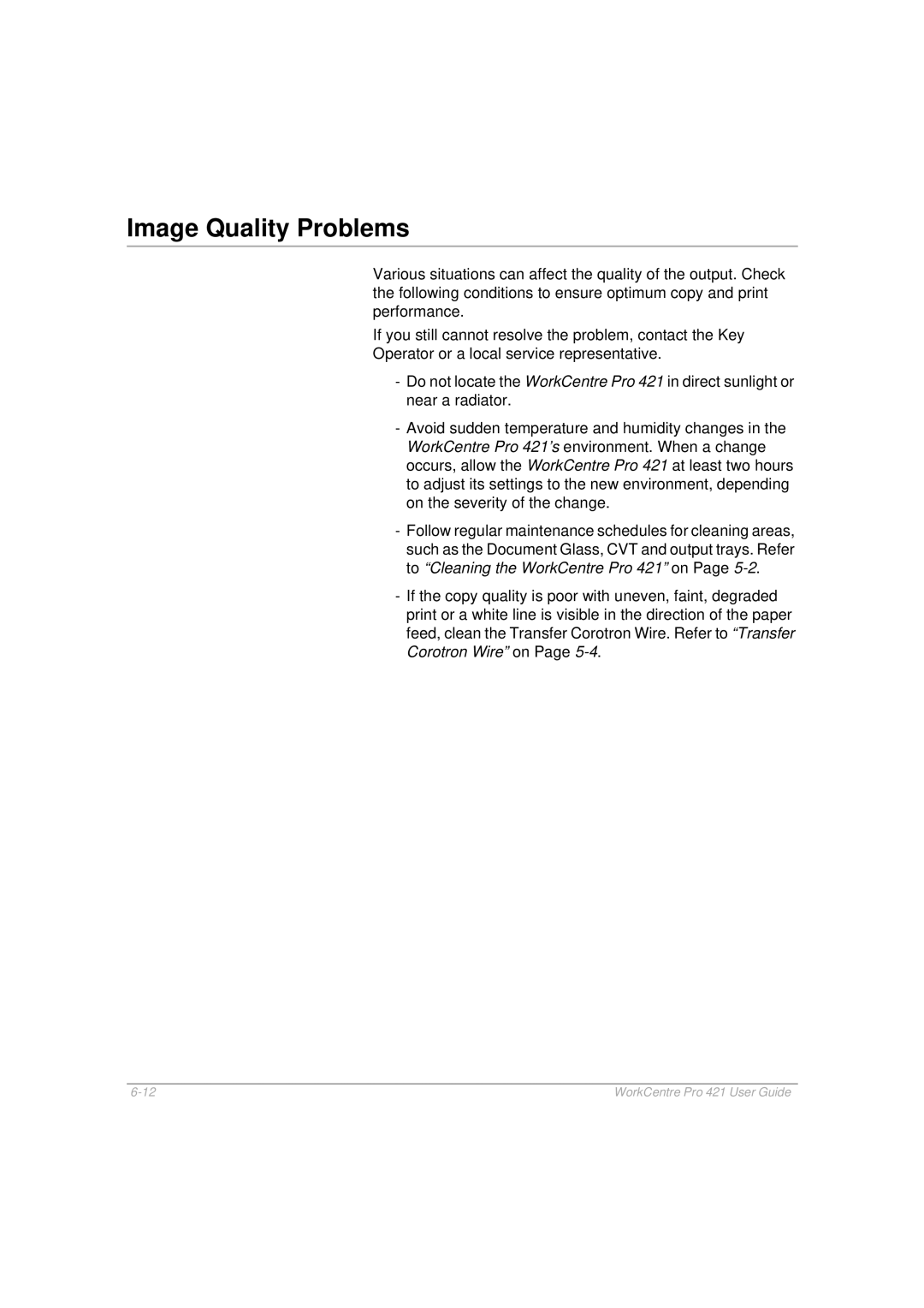 Xerox 421 manual Image Quality Problems 