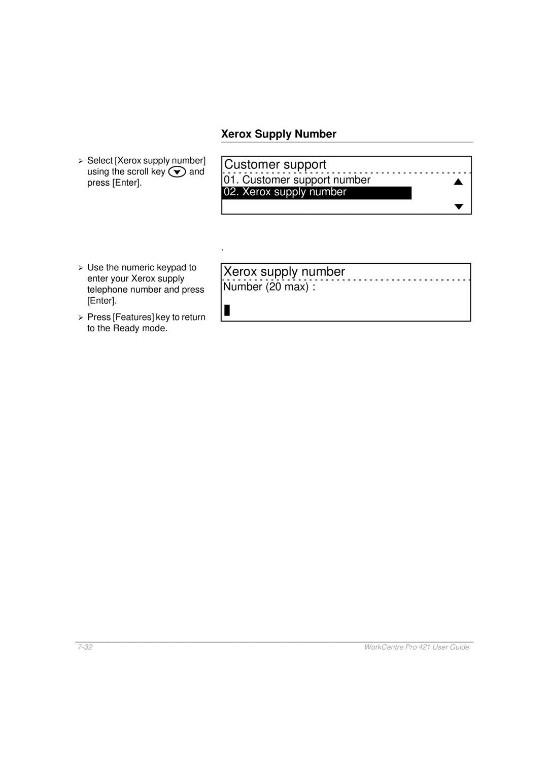 Xerox 421 manual Xerox supply number, Xerox Supply Number 