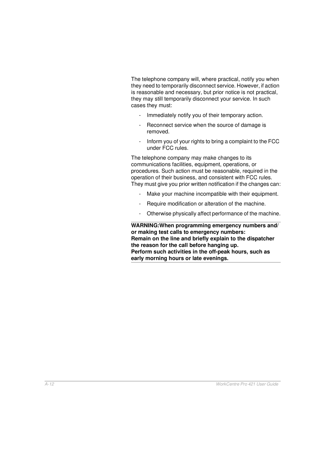 Xerox manual WorkCentre Pro 421 User Guide 