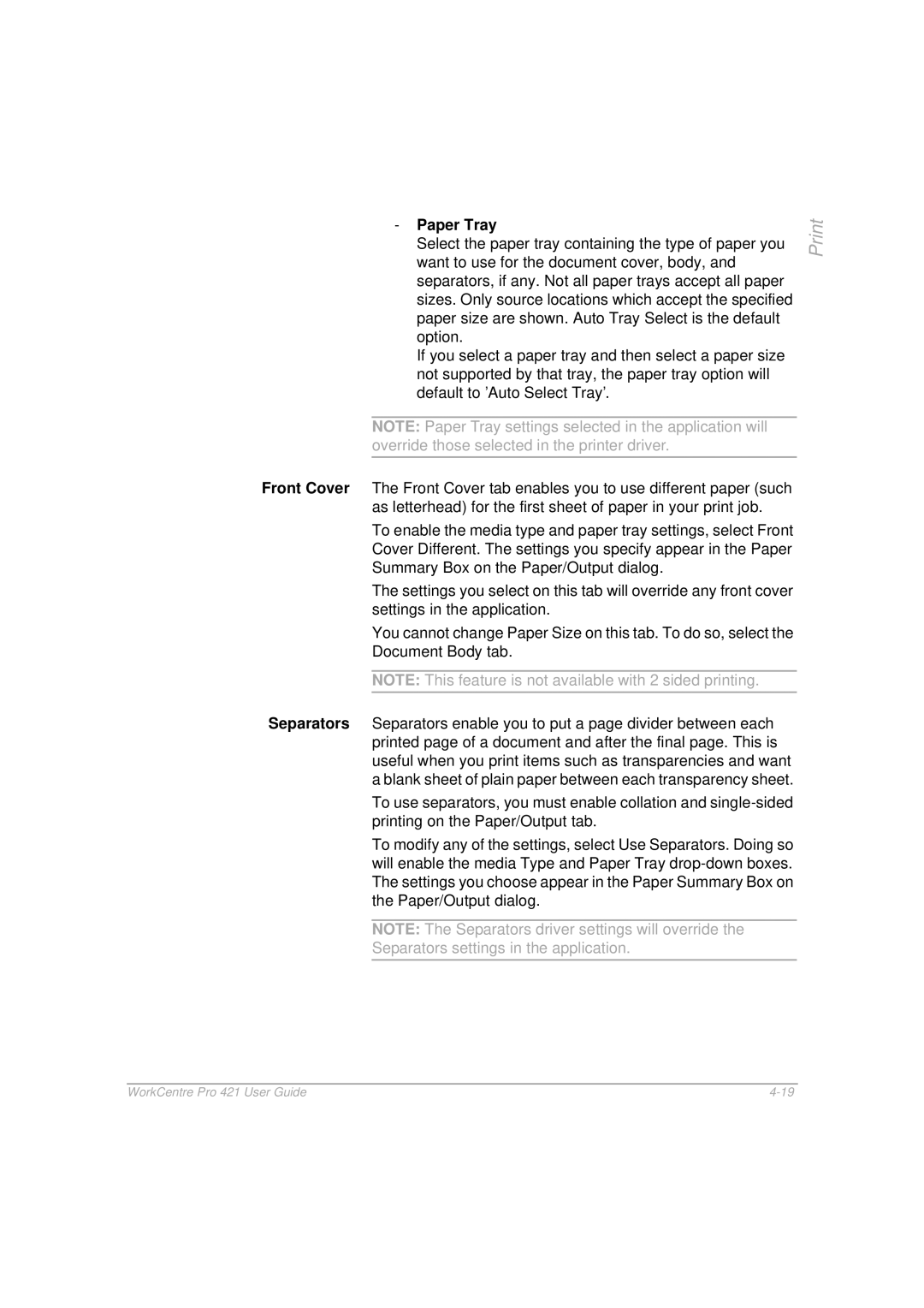 Xerox 421 manual Paper Tray 