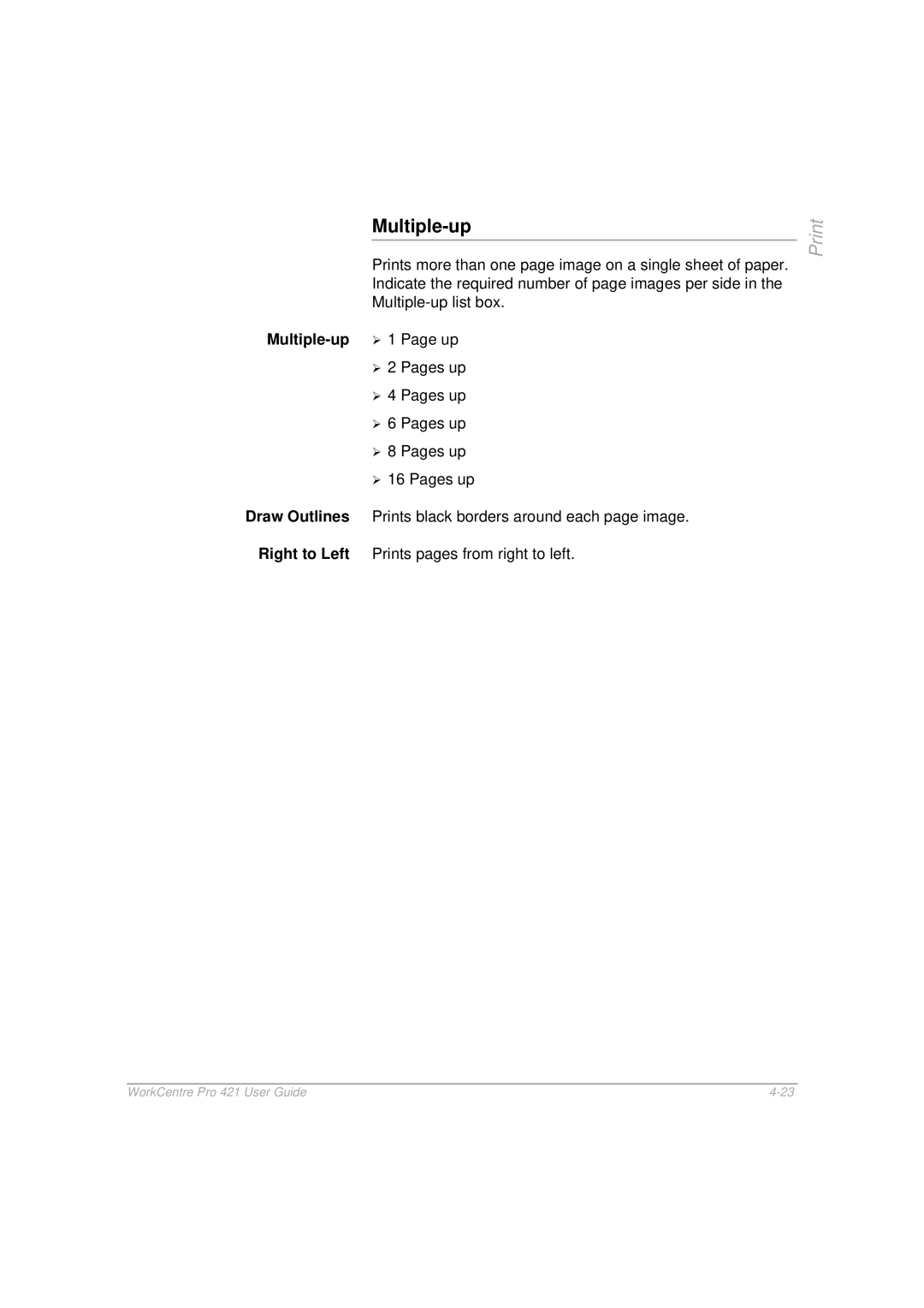 Xerox 421 manual Multiple-up 