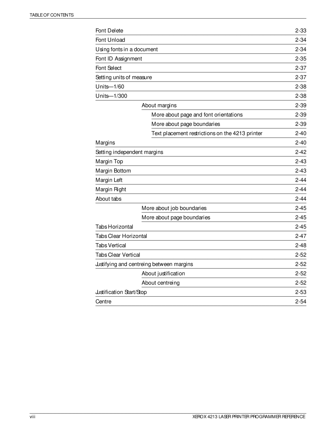 Xerox 4213 manual Viii 