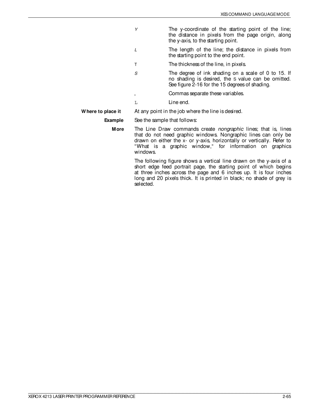 Xerox 4213 manual XES Command Language Mode 