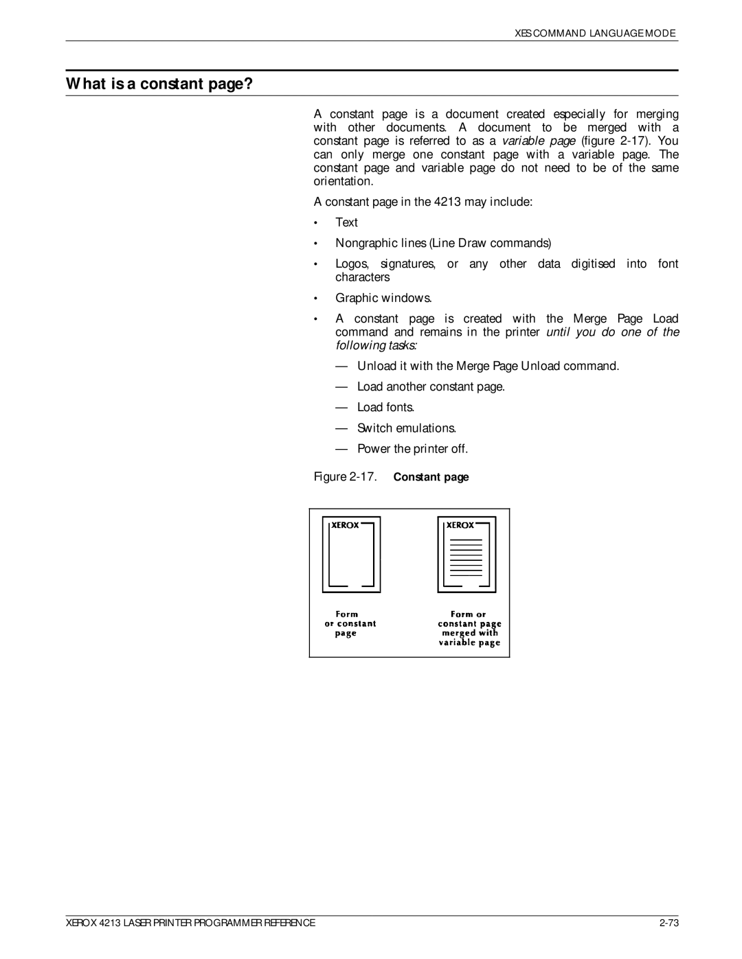 Xerox 4213 manual What is a constant page?, Constant 