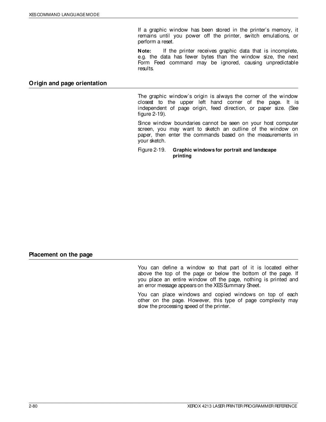 Xerox 4213 manual Origin and page orientation, Placement on 