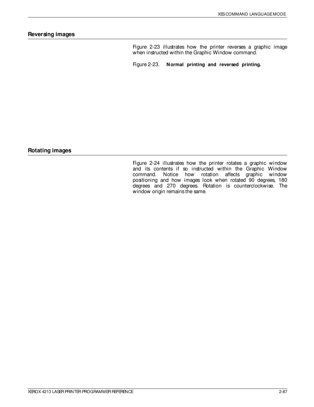 Xerox 4213 manual Reversing images, Rotating images 