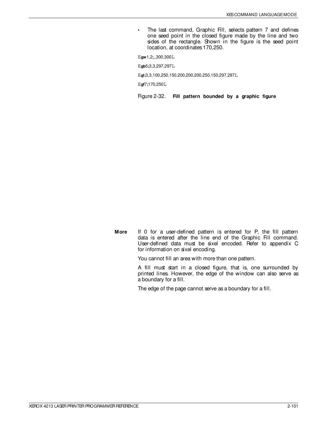 Xerox 4213 manual Fill pattern bounded by a graphic figure 