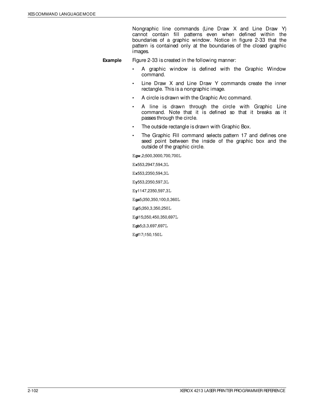 Xerox 4213 manual XES Command Language Mode 