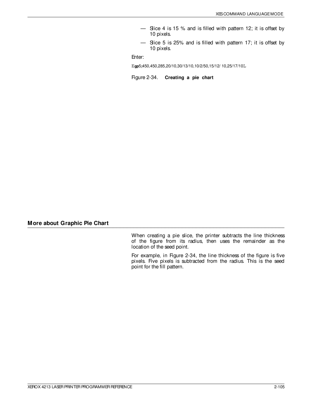 Xerox 4213 manual More about Graphic Pie Chart, Creating a pie chart 