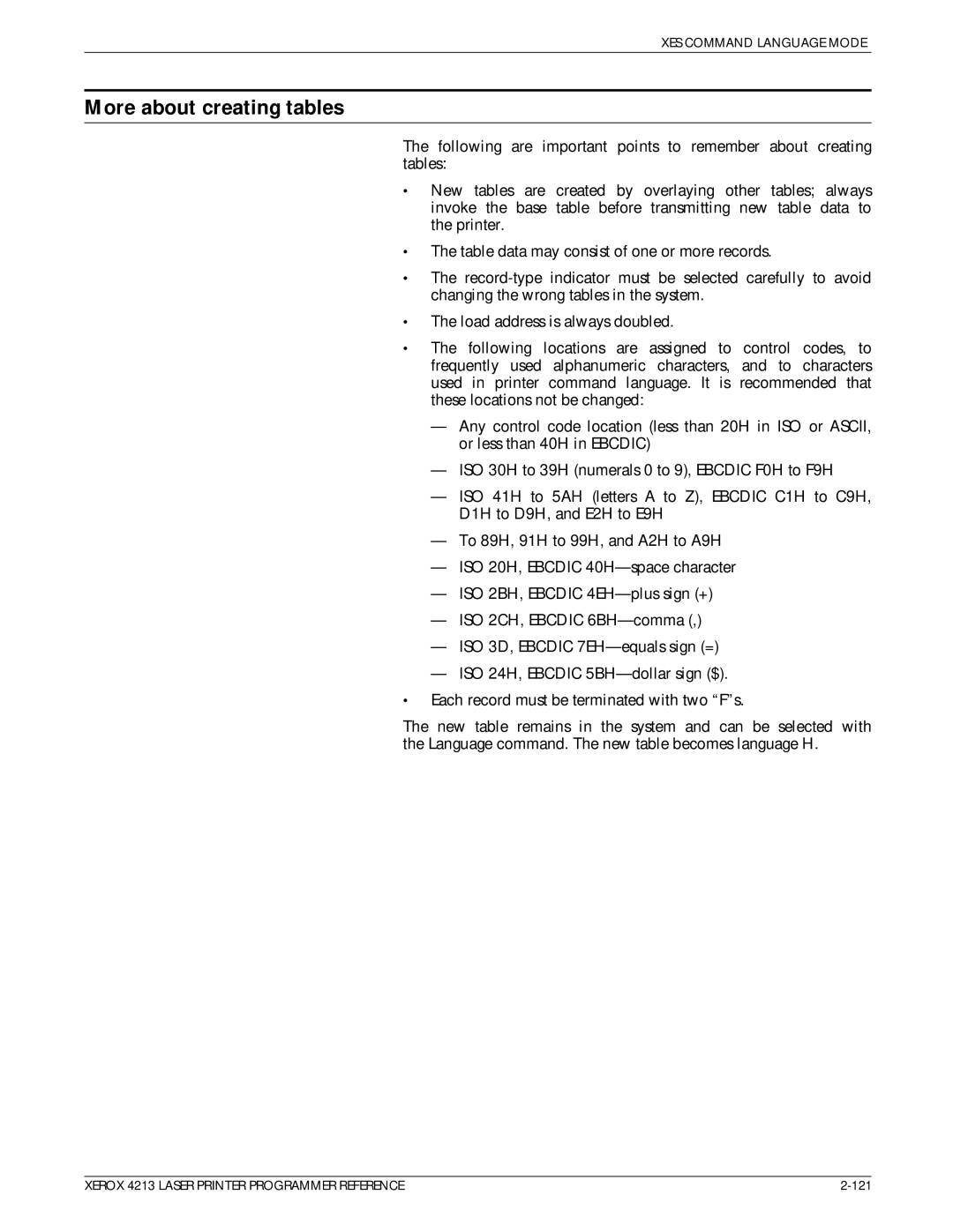 Xerox 4213 manual More about creating tables 