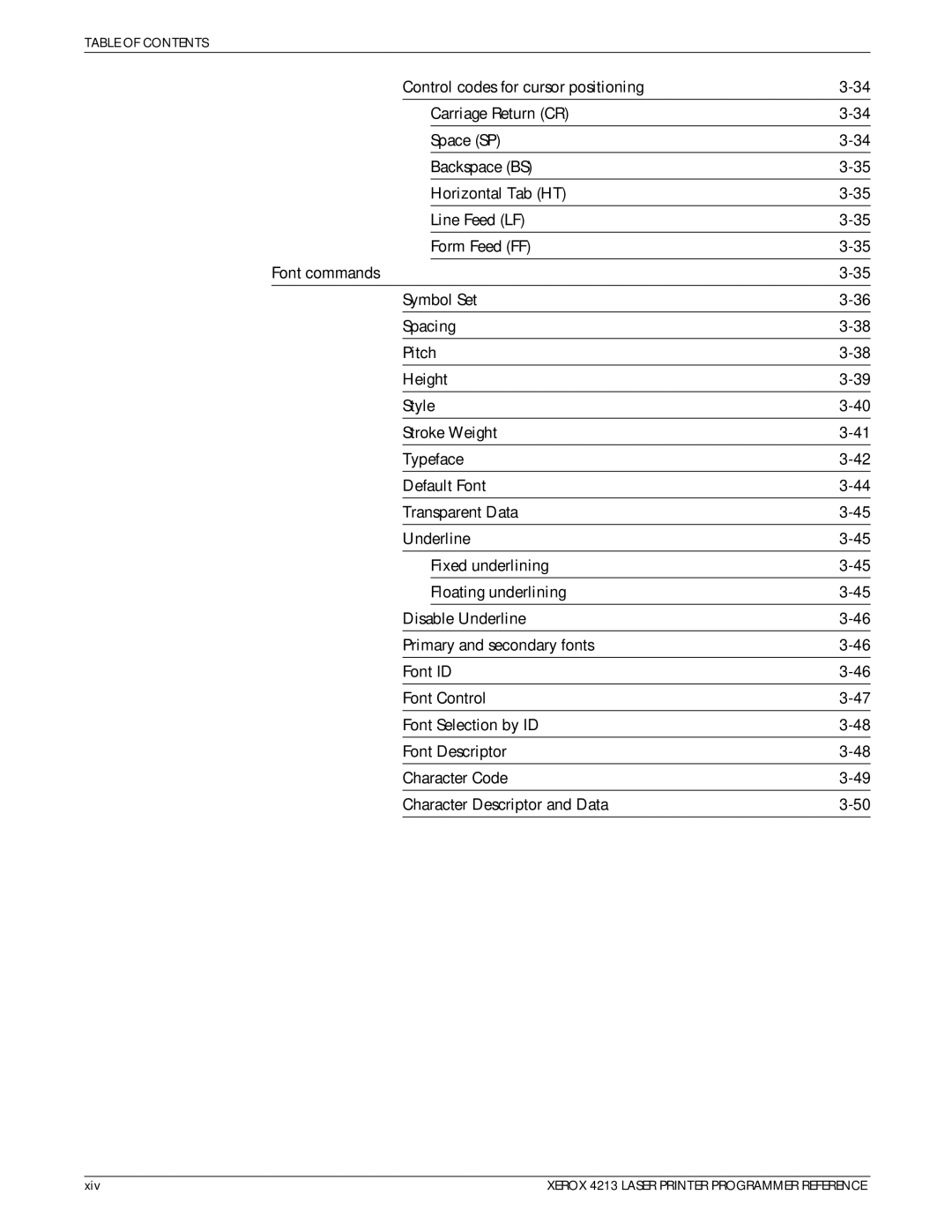 Xerox 4213 manual Xiv 